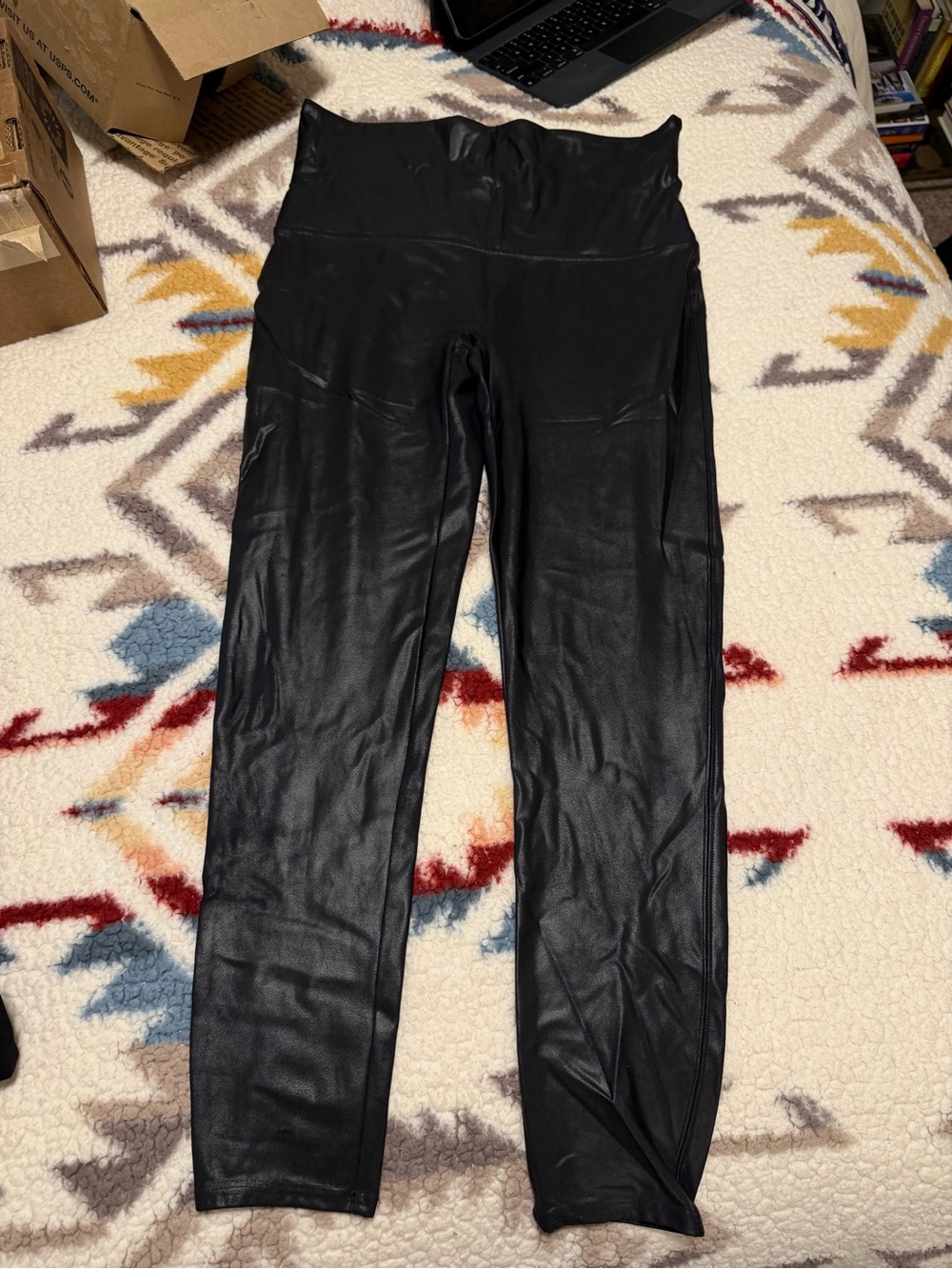 SPANX High-Rise Faux Leather Leggings - Black